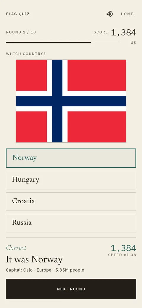 Screenshot of Flag Quiz in All 195