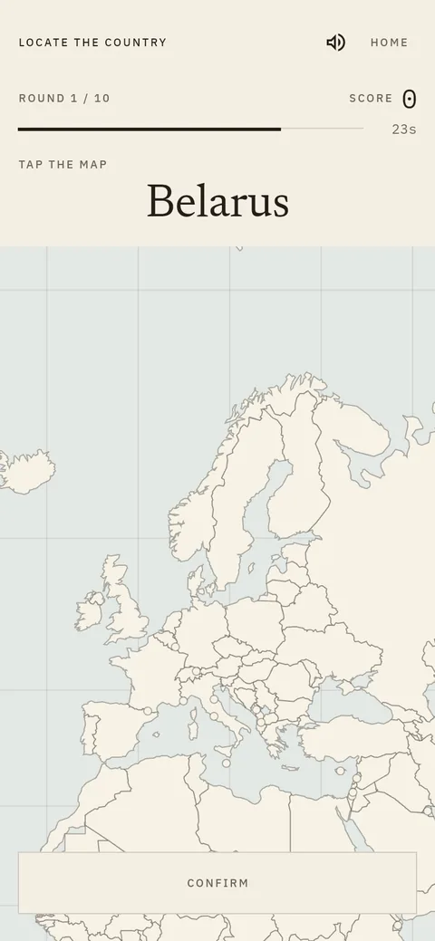 Screenshot of Locate the Country in All 195